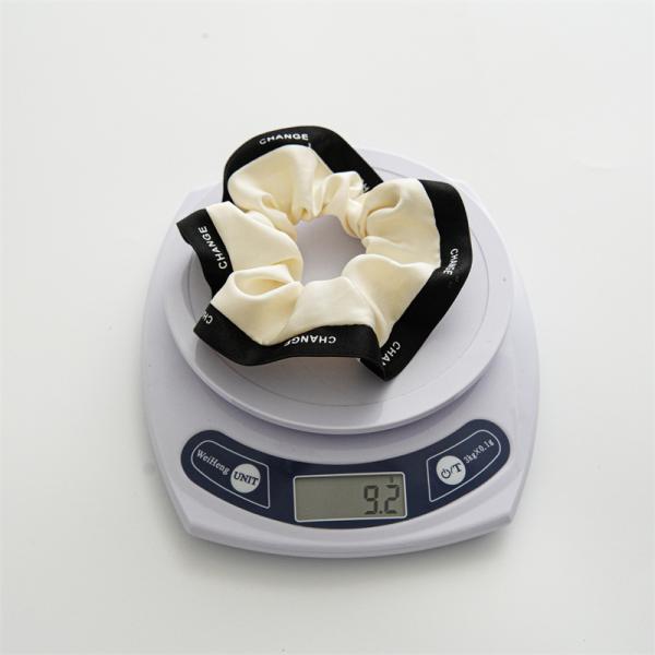 Girls fashion hair accessories scrunchies head string French ribbon edge fat bowel ring OEM logo words letter