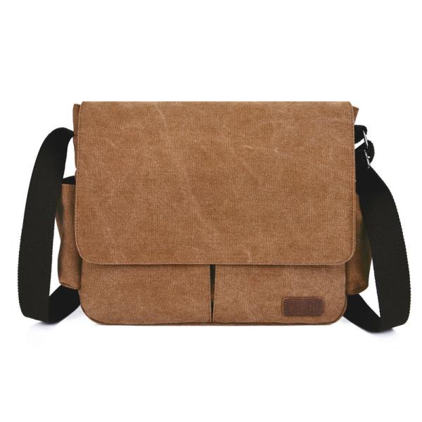 16.5 / 17 Inch Flap Men Sling Crossbody Laptop Canvas Shoulder Messenger Bag For Men