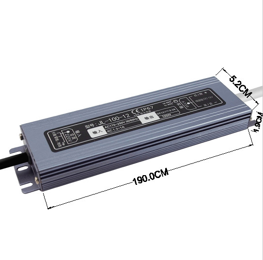 конвертер приведенный 12v 100W 220V 8.3A IP67 электронный освещая свет стены прокладок