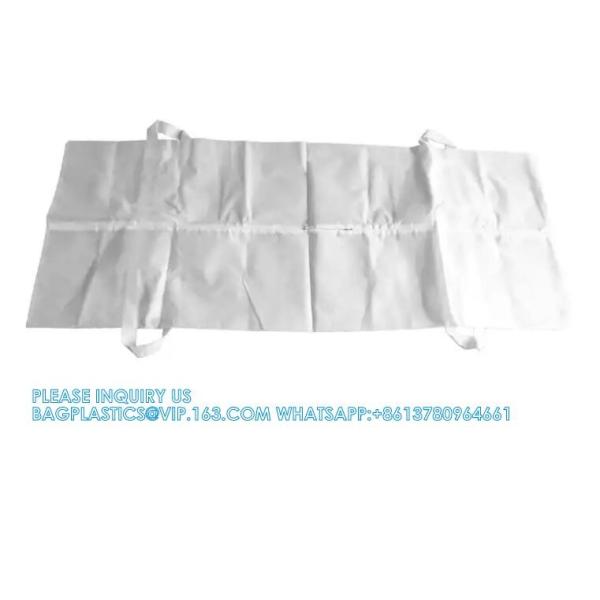 Disposable Disaster Pouch Body Bag Stretcher Combo, 8 Carrying Handles, 3 Patient Tags, Heavy Duty Vinyl Pouch