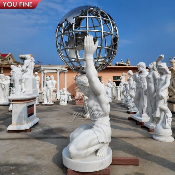 Famous Hand Carved Natural Stone Atlas Marble Sculpture