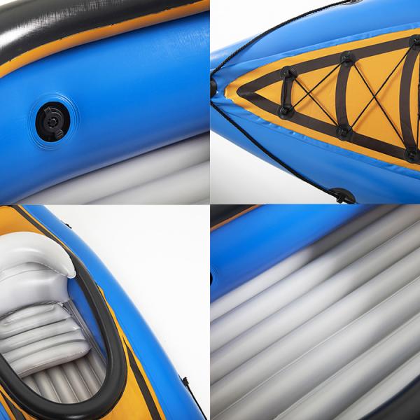 2.75m*0.81m PVC Inflatable Kayak One Man Rowing Fishing Canoe Boat Outdoor