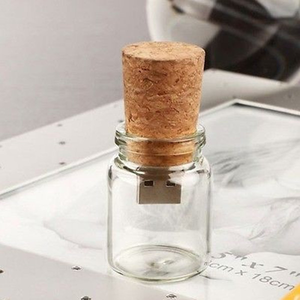 Прозрачное деревянное стеклянное сообщение в приводе 4GB 8GB вспышки Usb бутылки