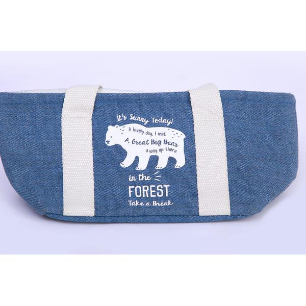 Haze Blue Beer Bottle Thermal Lunch Bags For Adults With Polar Bear Print