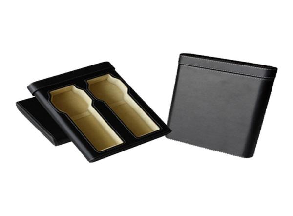 Custom Watch Packing Box / Travel PU Leather Watch Strap Box With 2 Slots Storage