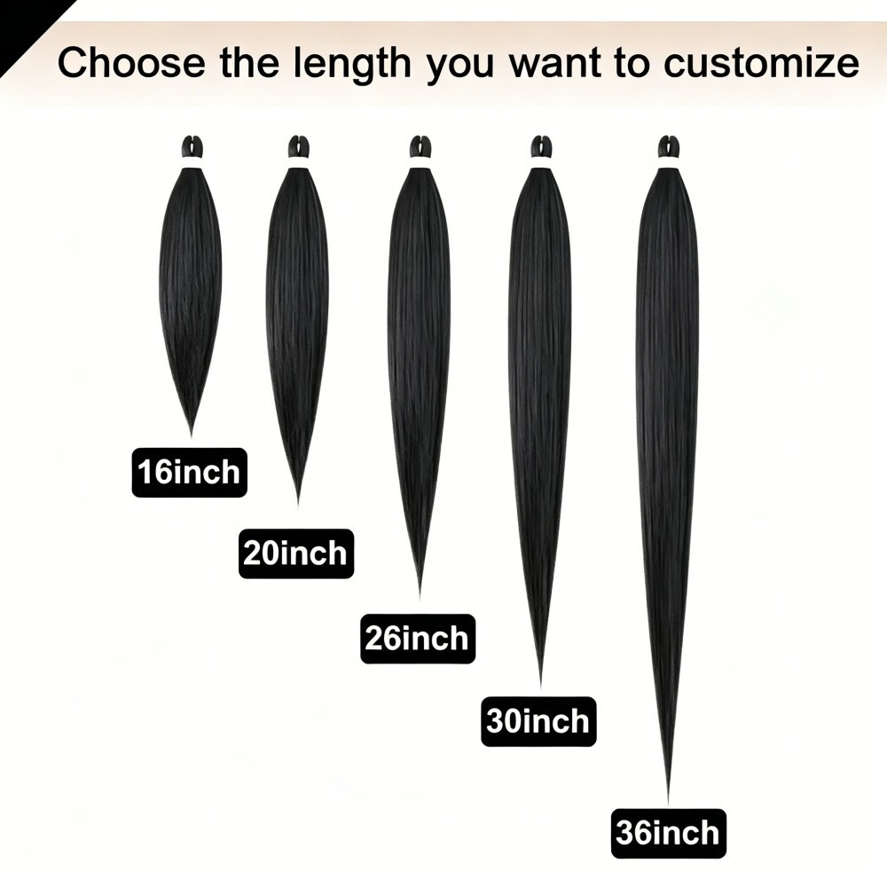 Pre-stretched Colored Synthetic Hair Extensions Hot Water Setting Braiding Bundles