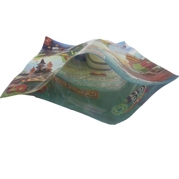 Free Samples Clear Window Heat Press Flap Plastic  Bag for Toy Bag for Safe Children Products Custom Cartoon Printing
