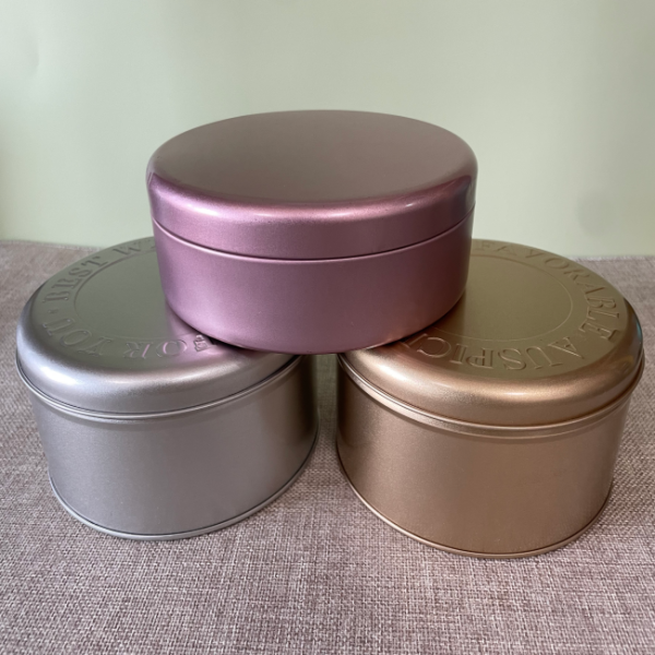 Rose Red Silver Gold Lacquered Round Tinplate Can For Cake Gift