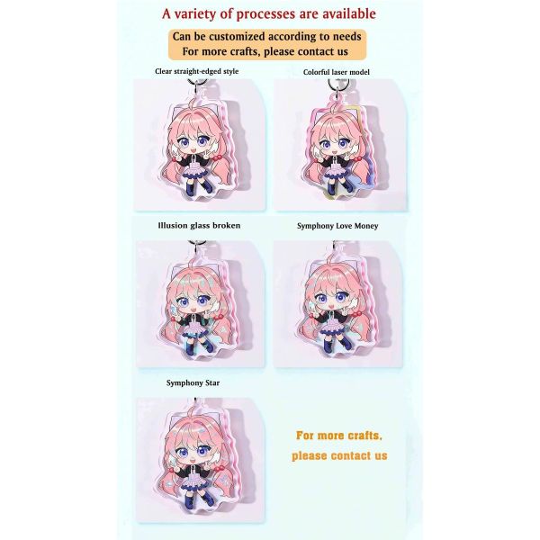 Double-sided UV Printed Keychain Custom Cute Transparent Acrylic Keychain