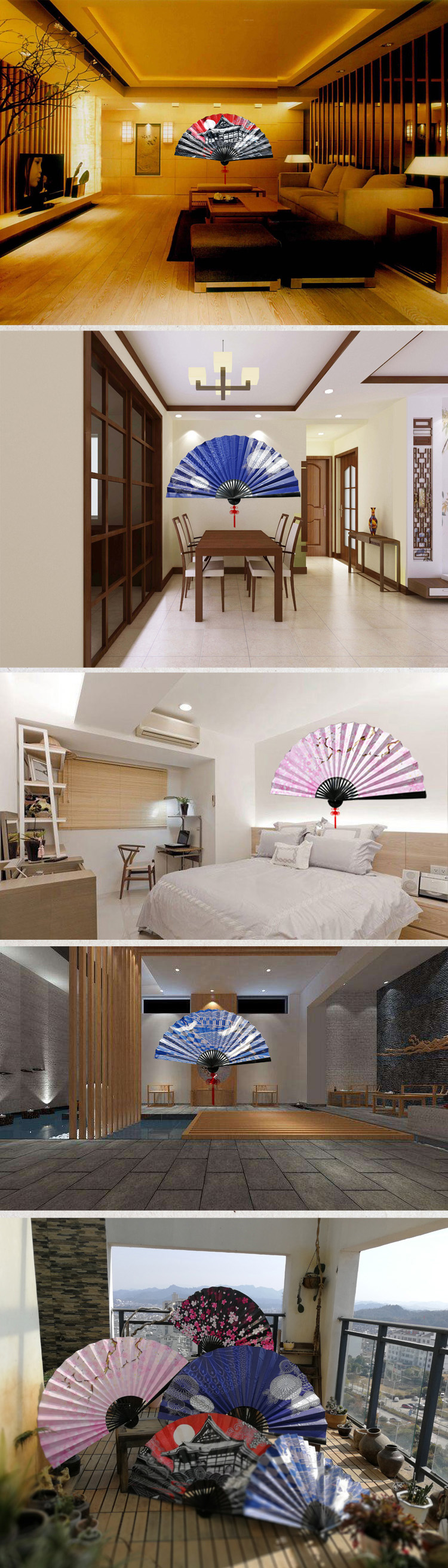 [I AM YOUR FANS] 100% Hand Made Custom Personalized Design Large Bamboo Hand Fans Decorative Wedding Hand Fans