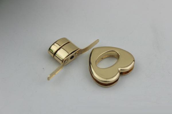 New fashion zinc alloy gold color metal bag hardware twist lock with nickel free