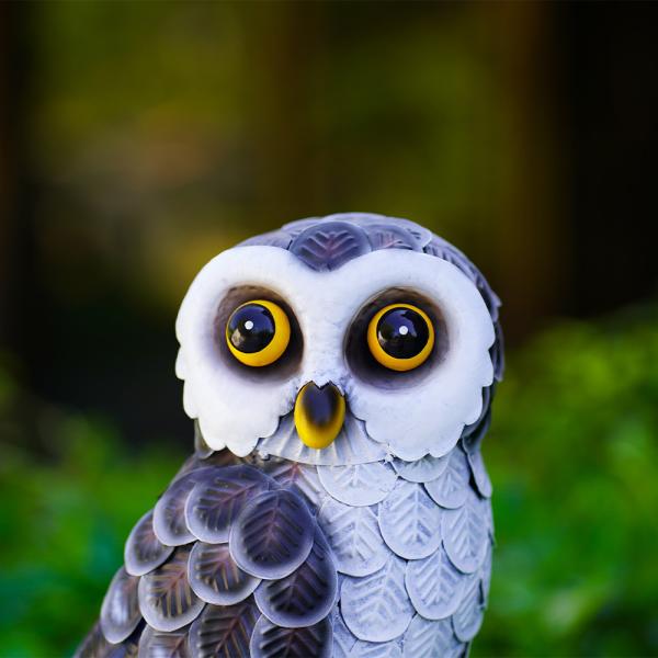 Lifelike Metal Yard Ornaments Customized Metal Owl Yard Art Creative