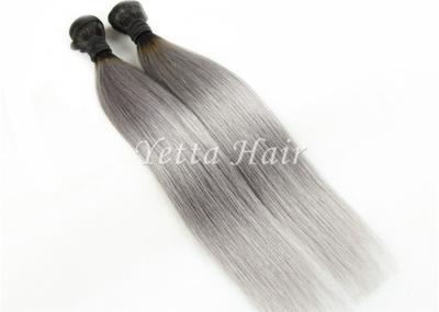 Duas extensões peruanas Ombre do cabelo humano de cor de tom com reto cinzento