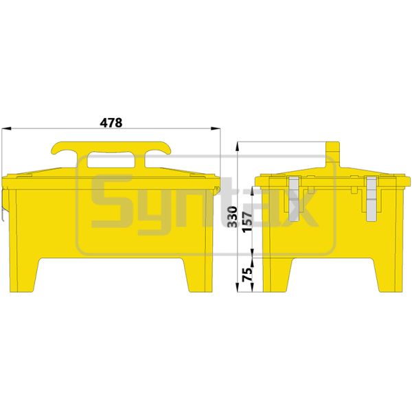 Syntax MP36 IP67 Waterproof Compact Power Distribution Box 125A 1 Phase with Handle for Industrial Use