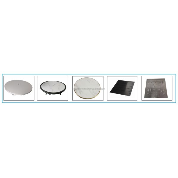 Hotel Contract Minimalist Aluminum Side Table Blue Tri Leg for Lobby Lounge Terrace