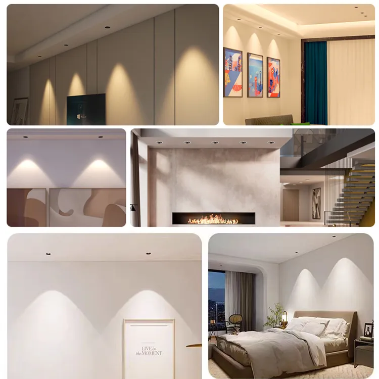 High CRI90 Eye Protection LED Recessed Ceiling Down Light, Frameless Design 15W COB Spot Light for Commercial & Residential Home Lighting