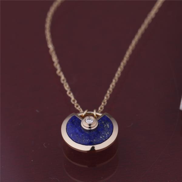 Xs Model Yellow Gold Amulette De Necklace With Lapis Lazuli Diamond