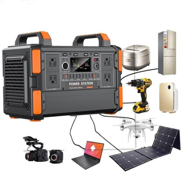 2026 Hot Sale 1200W Powerstation LiFePO4 Battery Bank Mobile Portable Power Station 1000W Solar Generator For Home Power Supply