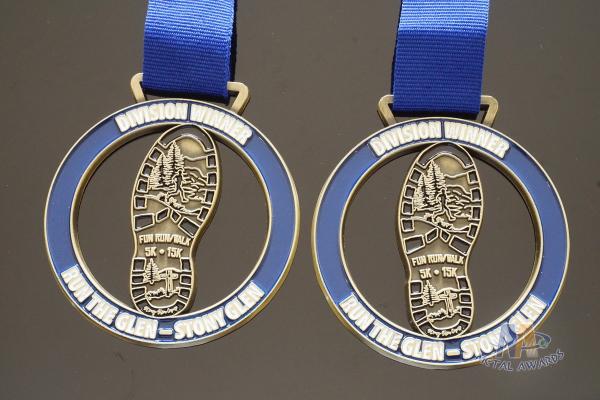 Zinc Alloy Cut Out Sports Metal Medal / Personalised Running Medals