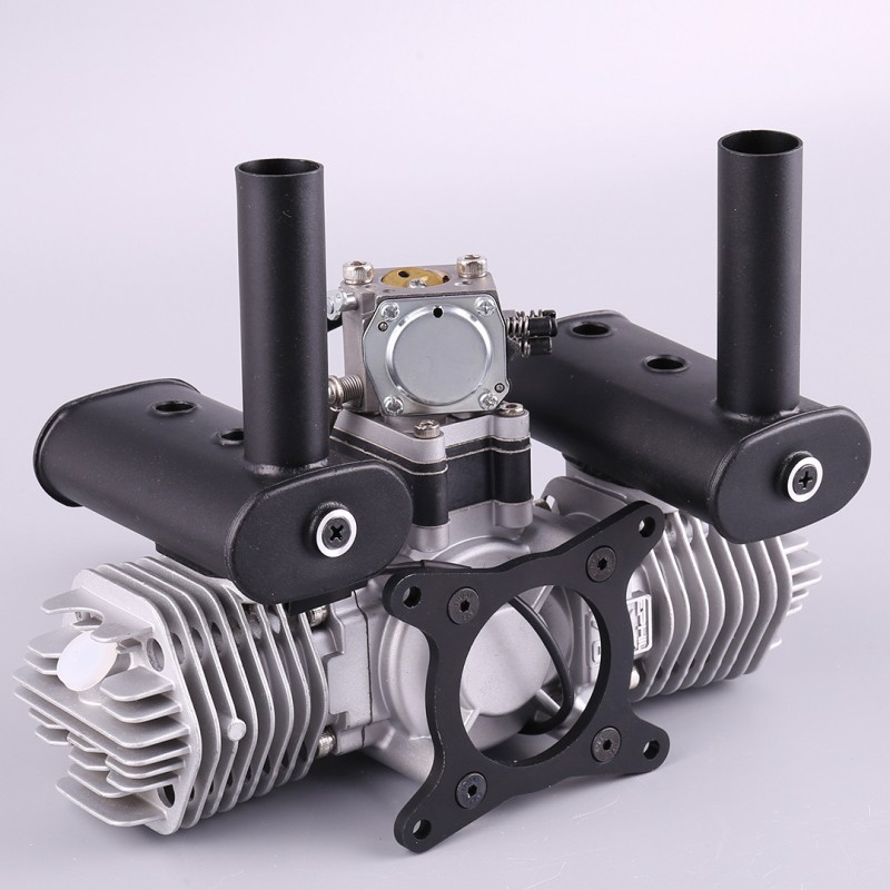 X-76cc-T Model Metal Airplane Gasoline Opposed Twin-Cylinder Two-Stroke Fixed-Wing Engine