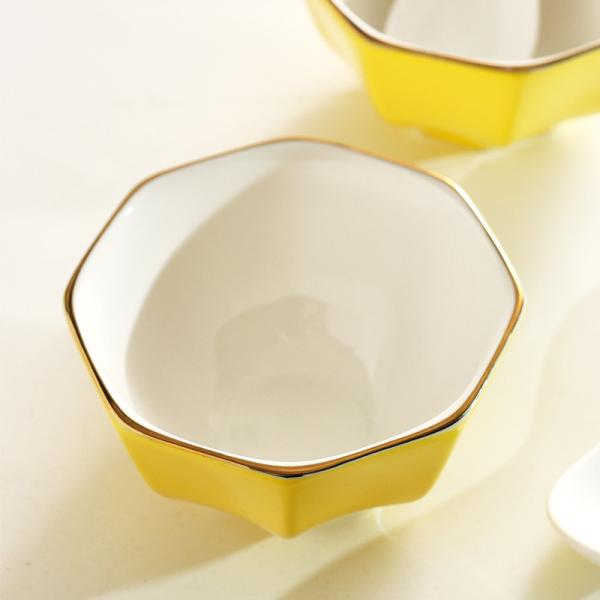 Irregular Ceramic Dinnerware Sets Craftsman Ceramic Serving Bowl Set Yellow White