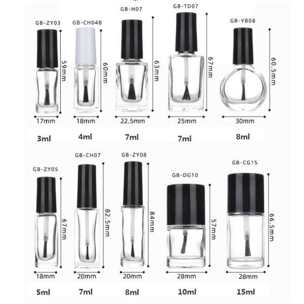 Стеклянные пустые бутылки H2.6in маникюра 15ml