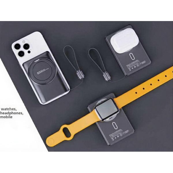 Type C Aluminum Alloy Wireless Magnetic Powerbank 5000mAh 22.5W With LED Screen