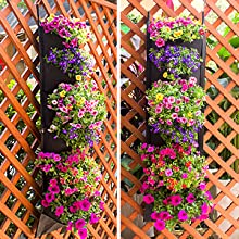 Hanging Growing Strawberry Bags Planter, Vertical Wall Hanging Planters, Herbs, Succulents, Artificial Plants or Flowers