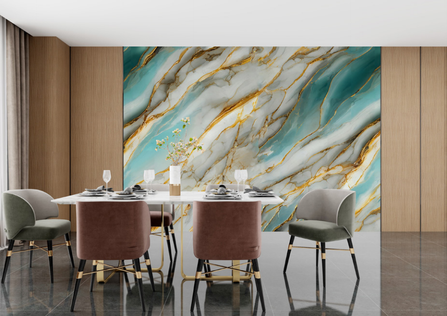 Custom Size UV Marble Sheet Luxury Clear Marble Texture Wall Panel for TV Backgrounds
