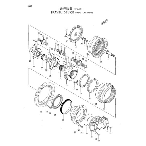 3053195 Equipo de engranajes planetarios para excavadoras y engranajes giratorios para HITACHI CX400 CX500 CX500DR CX500S