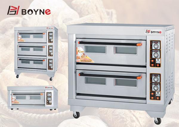 High Temperature Bakery Deck Oven Stainless Steel 2 Deck 4 Trays Bread Oven