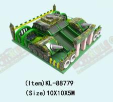 Tank Theme Bouncy Slide Castle Camouflage Kids Playground