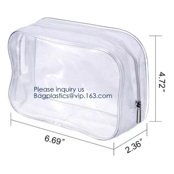Small Clear PVC Waterproof Bag with Zipper Closure, Mini Portable Transparent Plastic Organizer Pouch for Cosmetic, Make