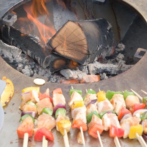 Corten Metal Outdoor Cooking Charcoal Grills for BBQ