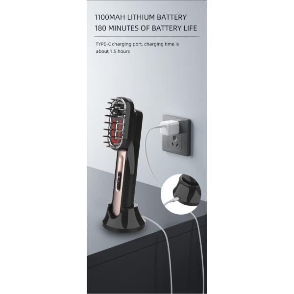 Multifunctional Electric Massage Comb Smart EMS Vibration Red Blue Light Face Body Skin Care Hair Growth