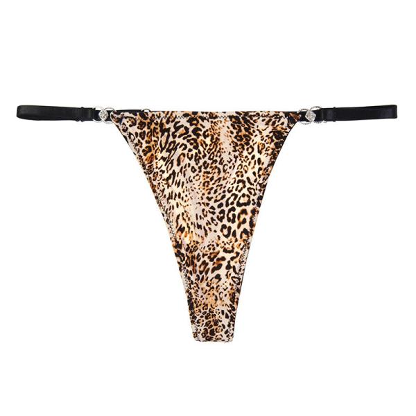 Correa fina del brillo de Slutty de la ropa interior de la tanga del leopardo de las muchachas de las bragas bajas para mujer atractivas de la cintura ajustable