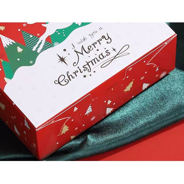 Xmas Tree Nougat Gift Packing Box Rectangle Cookie Assortment Box