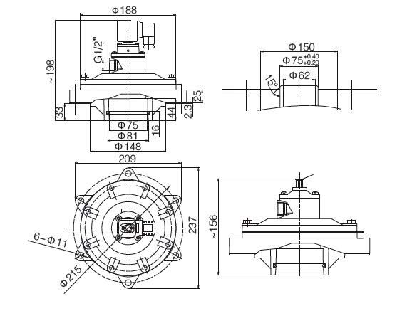Материал алюминия клапана ИМПа ульс среднего дюйма давления 2 1/2 пневматический