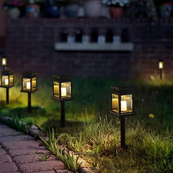 Candle Effect IP44 Waterproof 6.54 Inch LED Solar Garden Lanterns