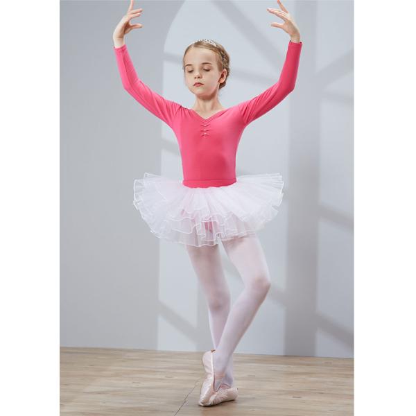 Children dance clothes girls long sleeve gymnastics distinction ballet dance leotard and skirt