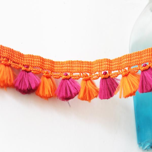 Красочная отделка края Tassel полиэстера вышивки 4cm