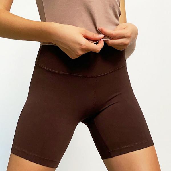 Da ioga alta da cintura das mulheres short de corrida curto do Spandex do exercício 210gsm