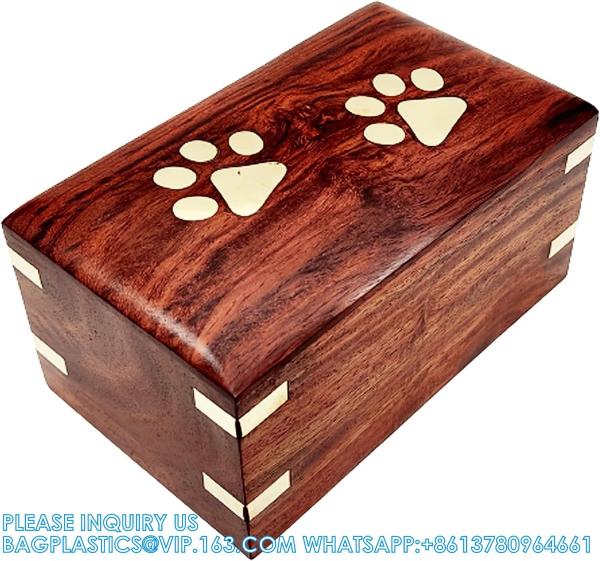 Wooden Urn - Pet Urns For Dogs Ashes, Decorative Wooden Pet Urns For Ashes - Rosewood Cremation Urns For Dogs