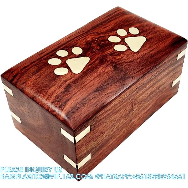 Wooden Urn - Pet Urns For Dogs Ashes, Decorative Wooden Pet Urns For Ashes - Rosewood Cremation Urns For Dogs