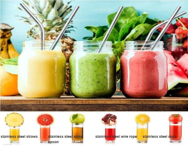 Diameter 6 mm 215 mm long stainless steel straw in bulk package,Stainless Steel Drinking Straws with Premium Aluminum Ca