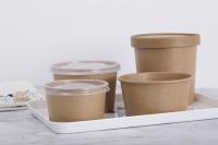 Bacias de salada 32oz de papel de bambu afastadas descartáveis com a tampa clara do ANIMAL DE ESTIMAÇÃO