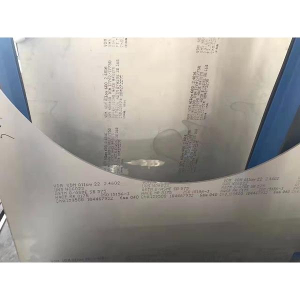 C22 ASME SB575 Alloy22 DIN2.4602 Hastelloy Plate UNS N06022 Hastelloy Sheet