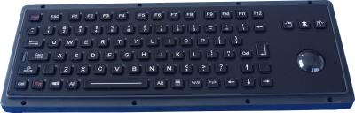 Teclado IP65 industrial vandalproof preto com Trackball e chaves de função