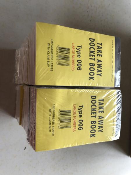 1part 55ggsm Lined AU docket book Yellow cover for restaurant business