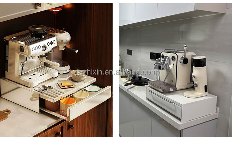 Coffee Machine Display Holder Pod Storage Drawer Dust-proof Capsule Organizer with Scalable Tray Mug Box Rack for Kitchen Office